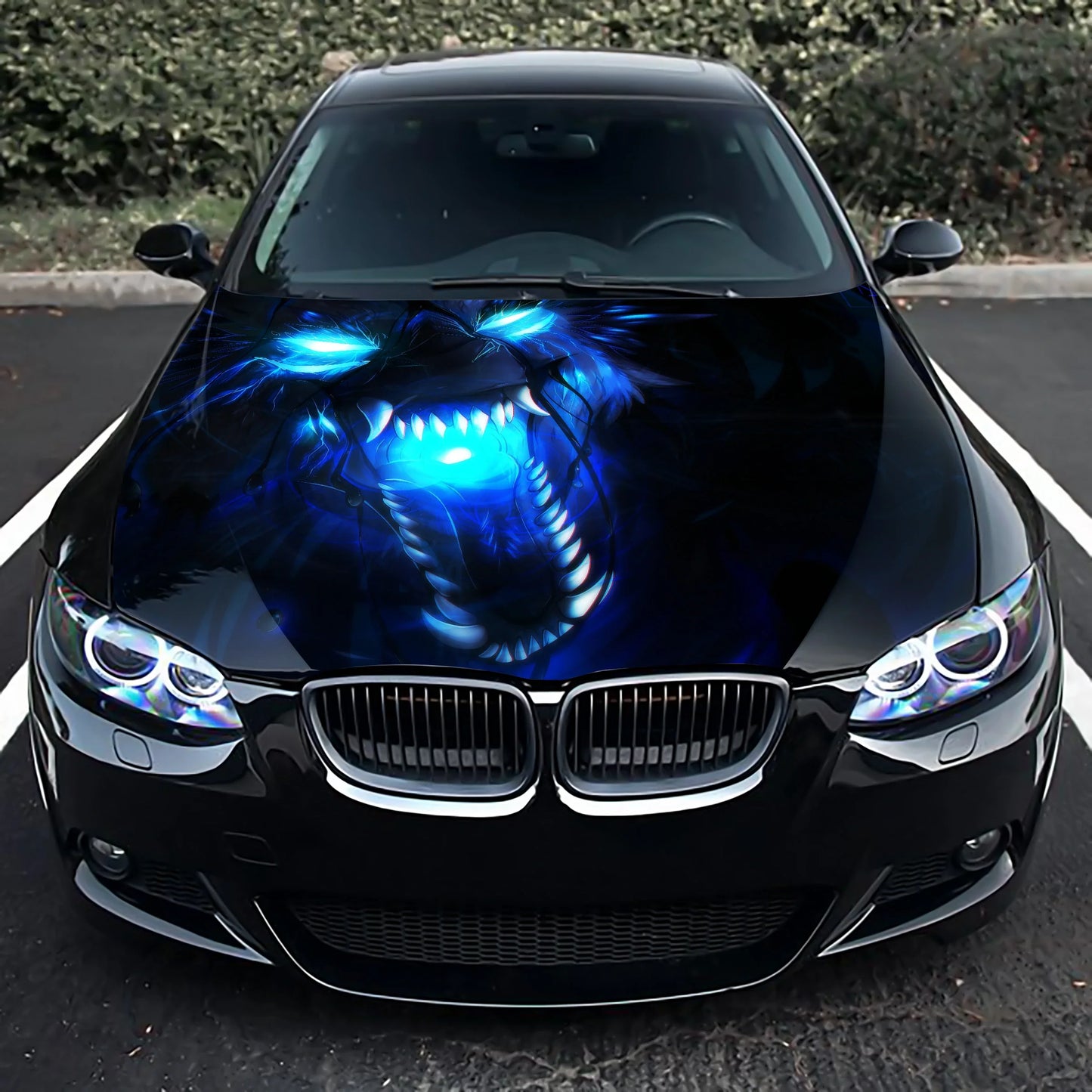 Angry Wolf Hood Wrap – Custom Vinyl Decal for Cars, Trucks & SUVs