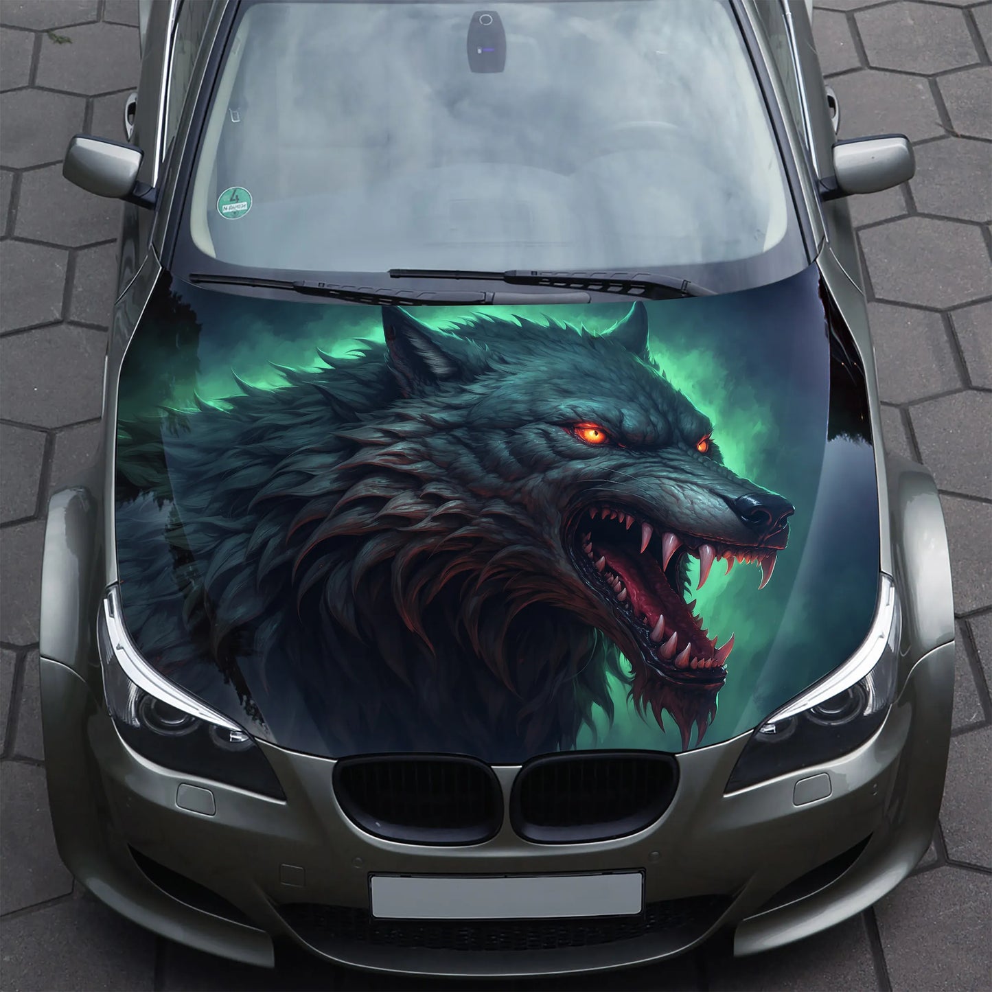 Angry Wolf Hood Wrap – Custom Vinyl Decal for Cars, Trucks & SUVs