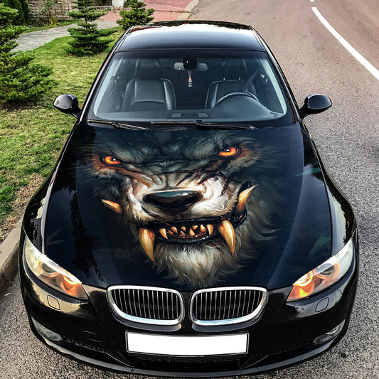 Angry Wolf Werewolf Hood Wrap – Custom Vinyl Decal for Cars, Trucks & SUVs