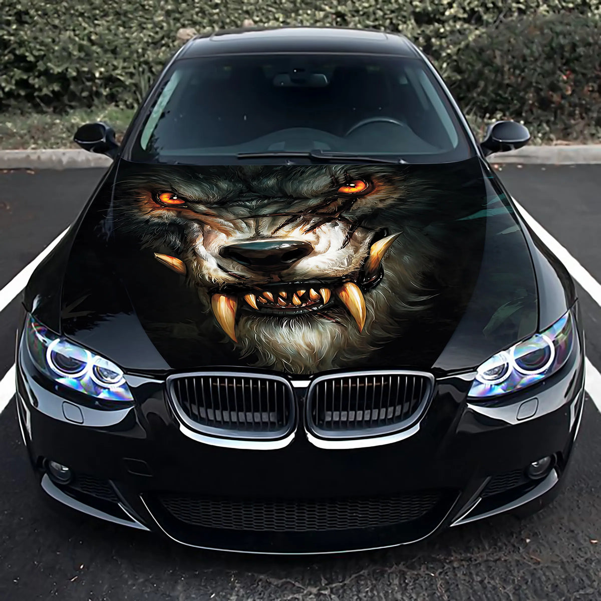 Angry Wolf Werewolf Hood Wrap – Custom Vinyl Decal for Cars, Trucks & SUVs