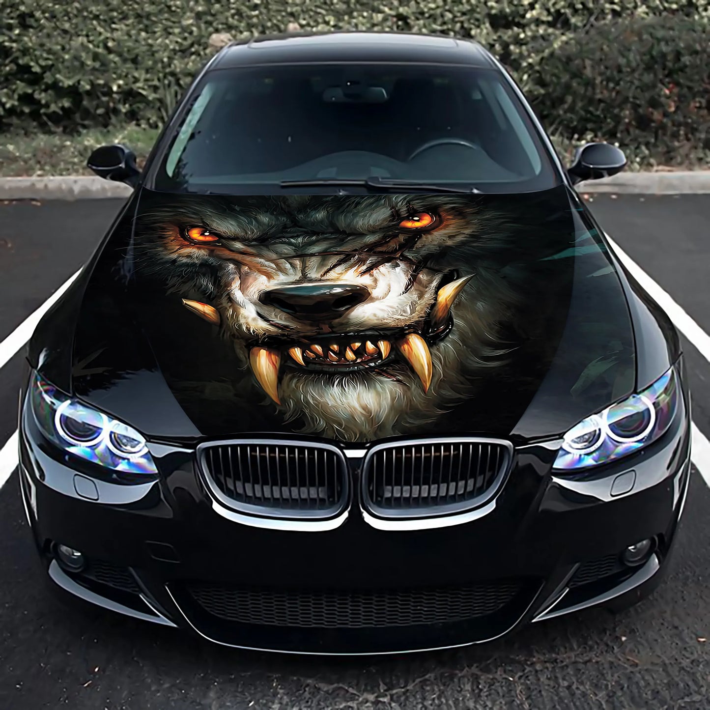 Angry Wolf Werewolf Hood Wrap – Custom Vinyl Decal for Cars, Trucks & SUVs