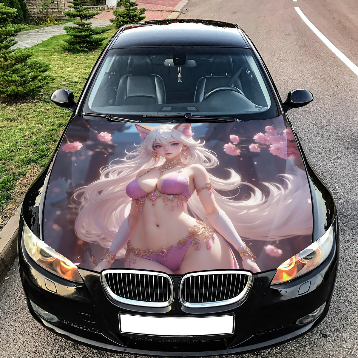 Anime Fox Girl Hood Wrap – Custom Vinyl Decal for Cars, Trucks & SUVs