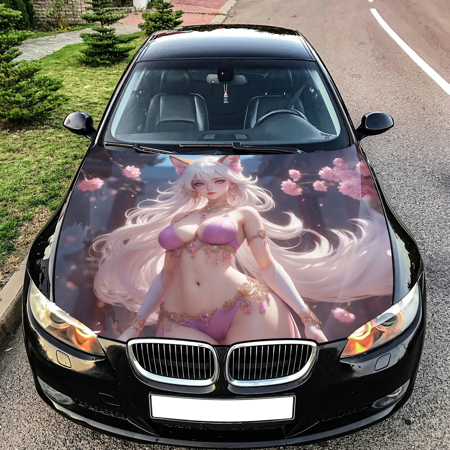 Anime Fox Girl Hood Wrap – Custom Vinyl Decal for Cars, Trucks & SUVs