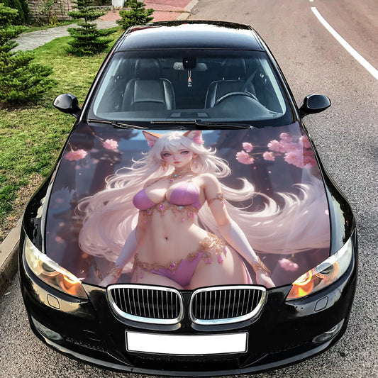 Anime Fox Girl Hood Wrap – Custom Vinyl Decal for Cars, Trucks & SUVs