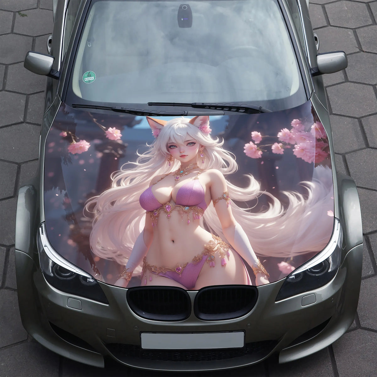 Anime Fox Girl Hood Wrap – Custom Vinyl Decal for Cars, Trucks & SUVs