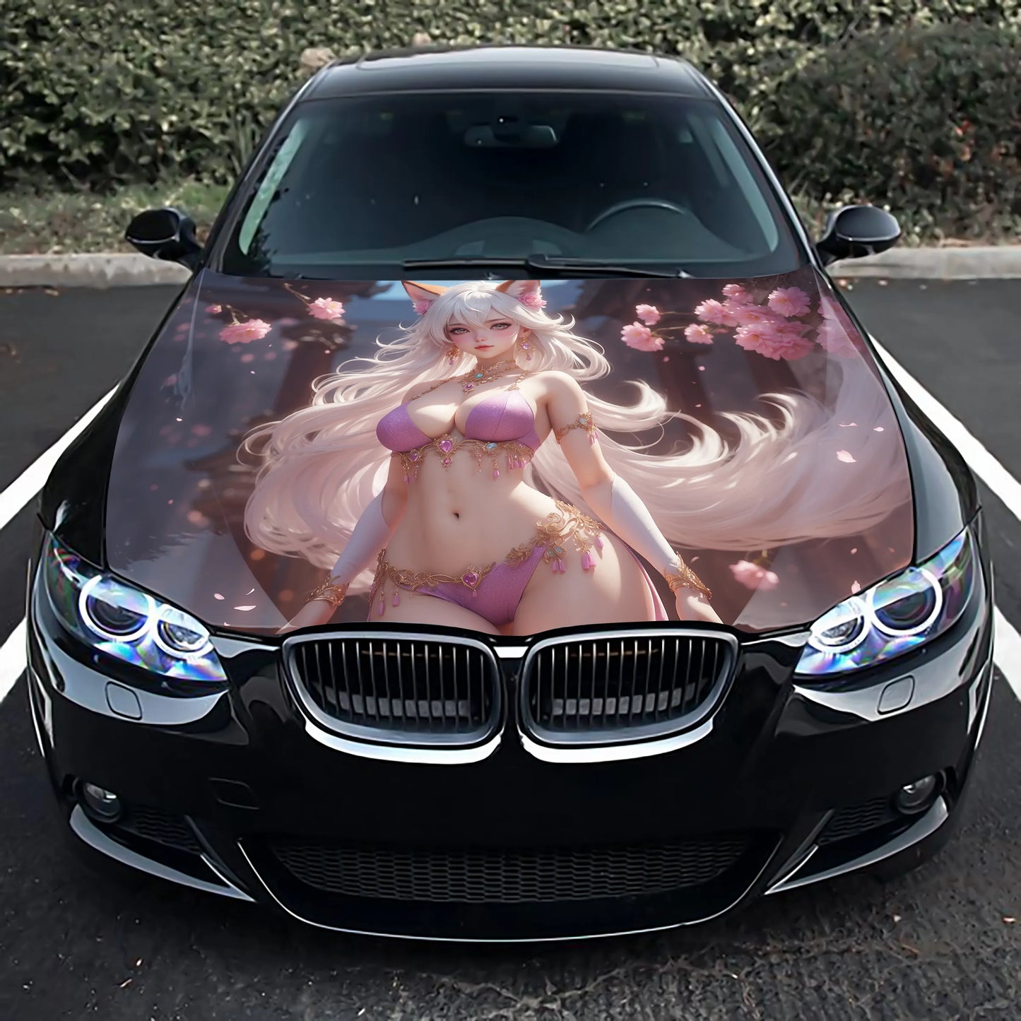 Anime Fox Girl Hood Wrap – Custom Vinyl Decal for Cars, Trucks & SUVs