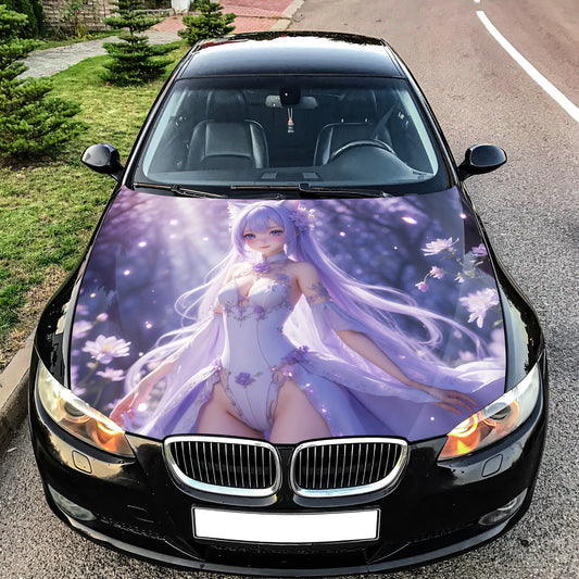 Anime Girl Hood Wrap – Custom Vinyl Decal for Cars, Trucks & SUVs vinyl