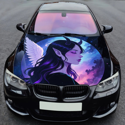 Anime Girl Fantasy Art Hood Wrap – Custom Vinyl Decal for Cars, Trucks & SUVs