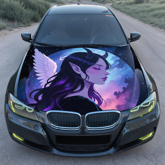 Anime Girl Fantasy Art Hood Wrap – Custom Vinyl Decal for Cars, Trucks & SUVs