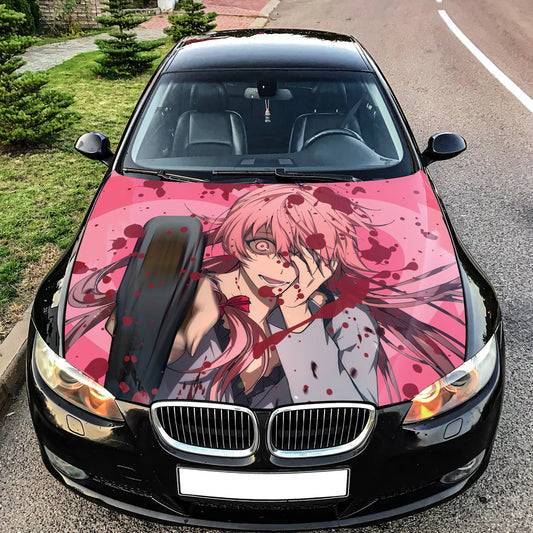 Anime Girl Gun Hood Wrap – Custom Vinyl Decal for Cars, Trucks & SUVs