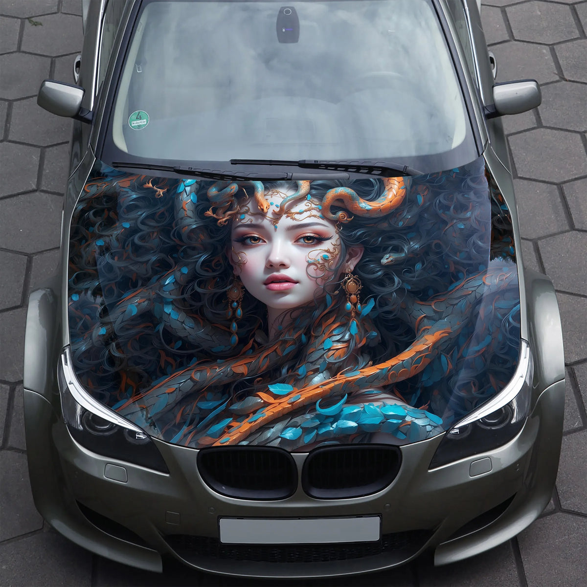 Anime Girl Snakes Hood Wrap – Custom Vinyl Decal for Cars, Trucks & SUVs