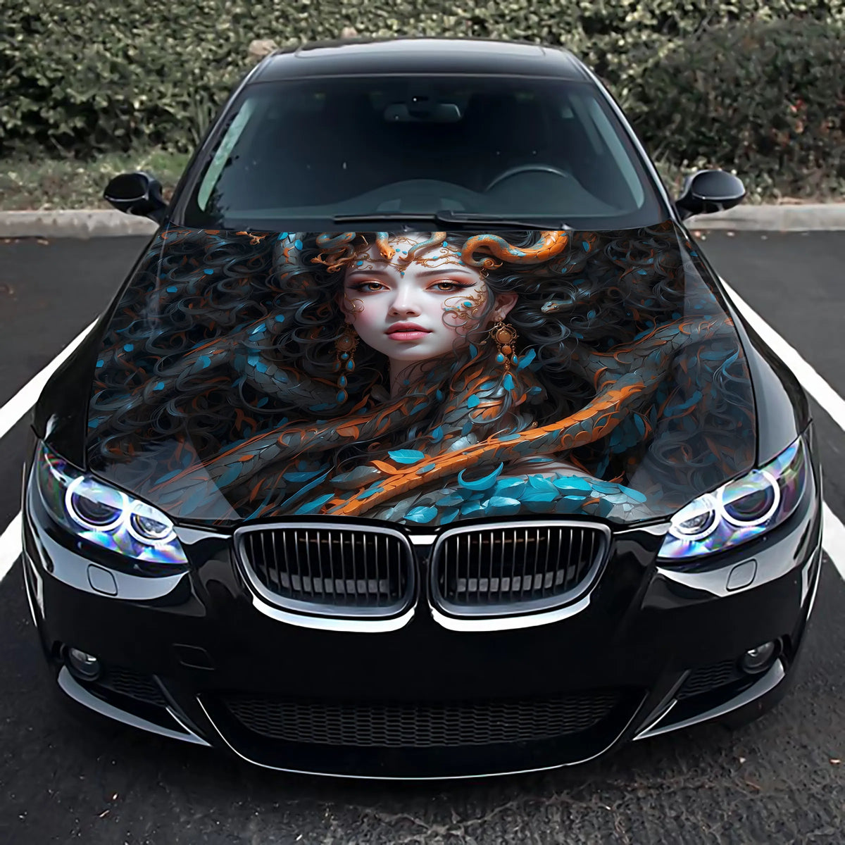 Anime Girl Snakes Hood Wrap – Custom Vinyl Decal for Cars, Trucks & SUVs