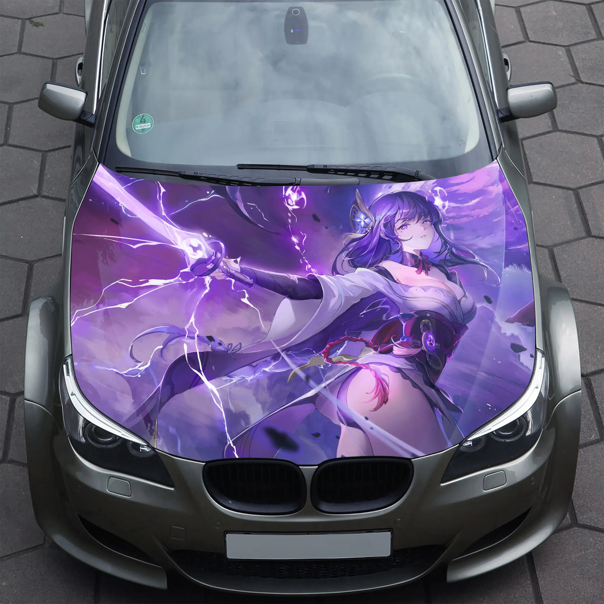 Anime Sword Girl Hood Wrap – Custom Vinyl Decal for Cars, Trucks & SUVs