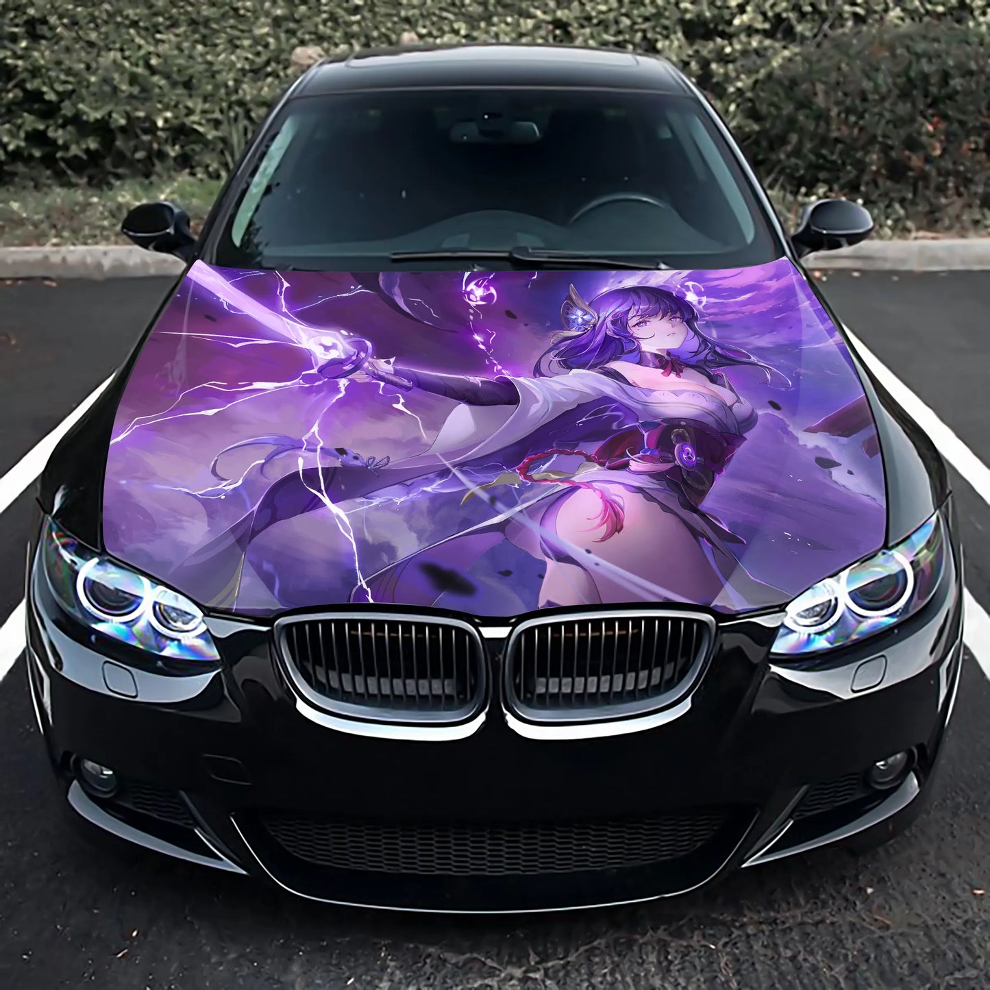 Anime Sword Girl Hood Wrap – Custom Vinyl Decal for Cars, Trucks & SUVs