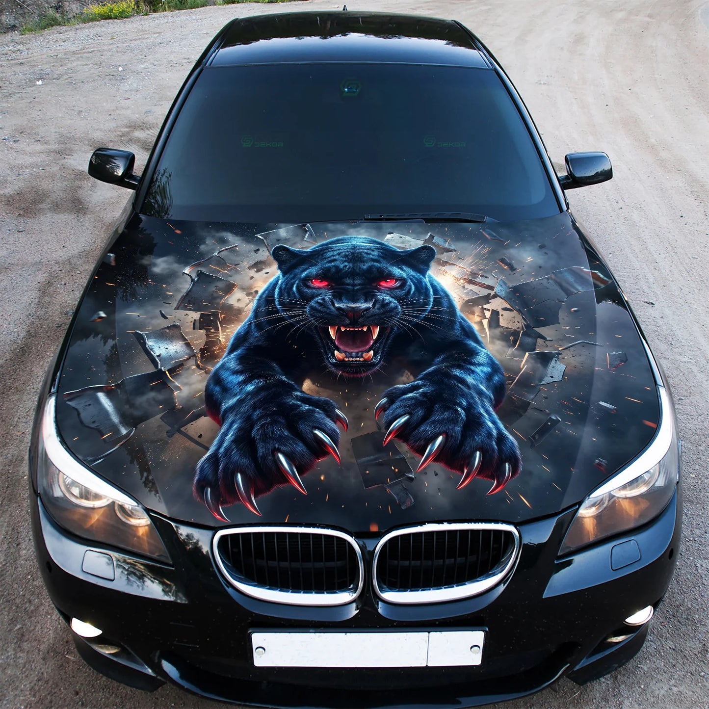 Black Panther Charge Hood Wrap Graphic – Custom Vinyl Decal for Cars, Trucks & SUVs