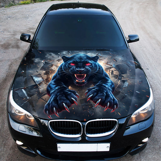 Black Panther Charge Hood Wrap Graphic – Custom Vinyl Decal for Cars, Trucks & SUVs