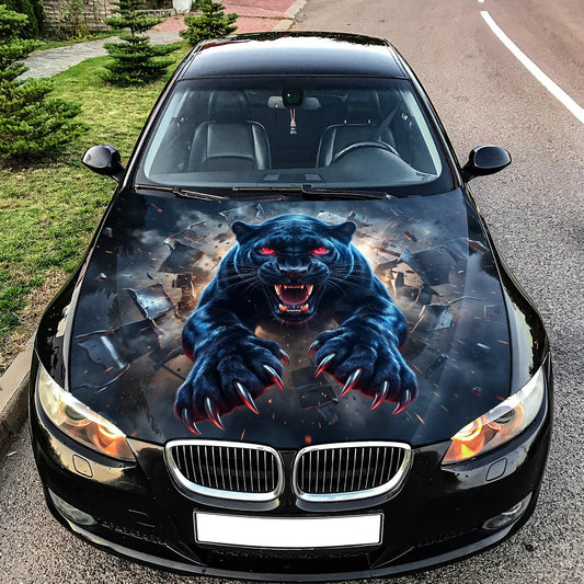 Black Panther Charge Hood Wrap Graphic – Custom Vinyl Decal for Cars, Trucks & SUVs
