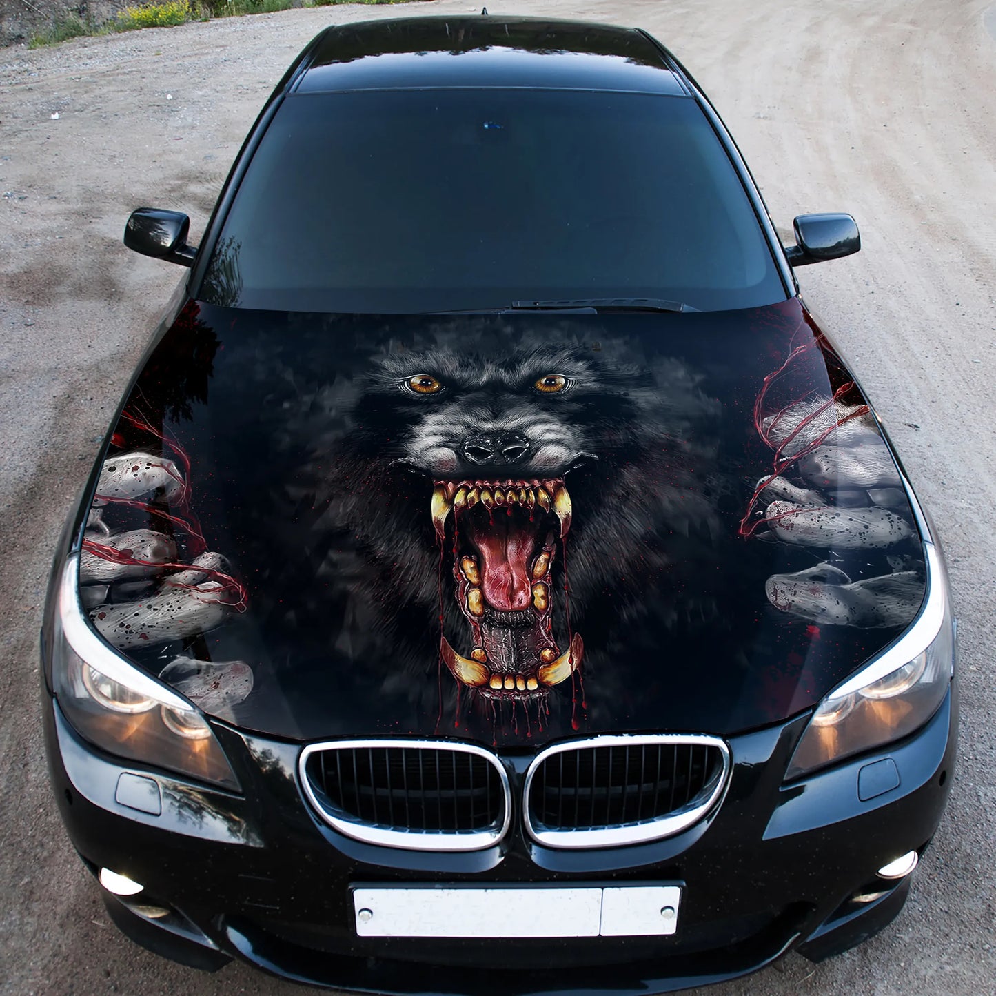 Blood Werewolf Hood Wrap – Custom Vinyl Decal for Cars, Trucks & SUVs