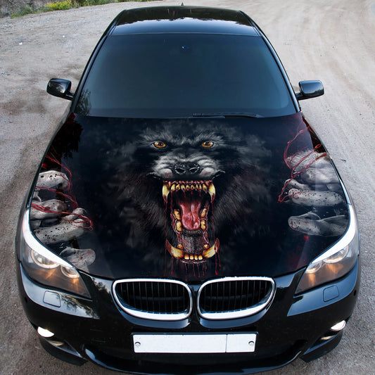 Blood Werewolf Hood Wrap – Custom Vinyl Decal for Cars, Trucks & SUVs