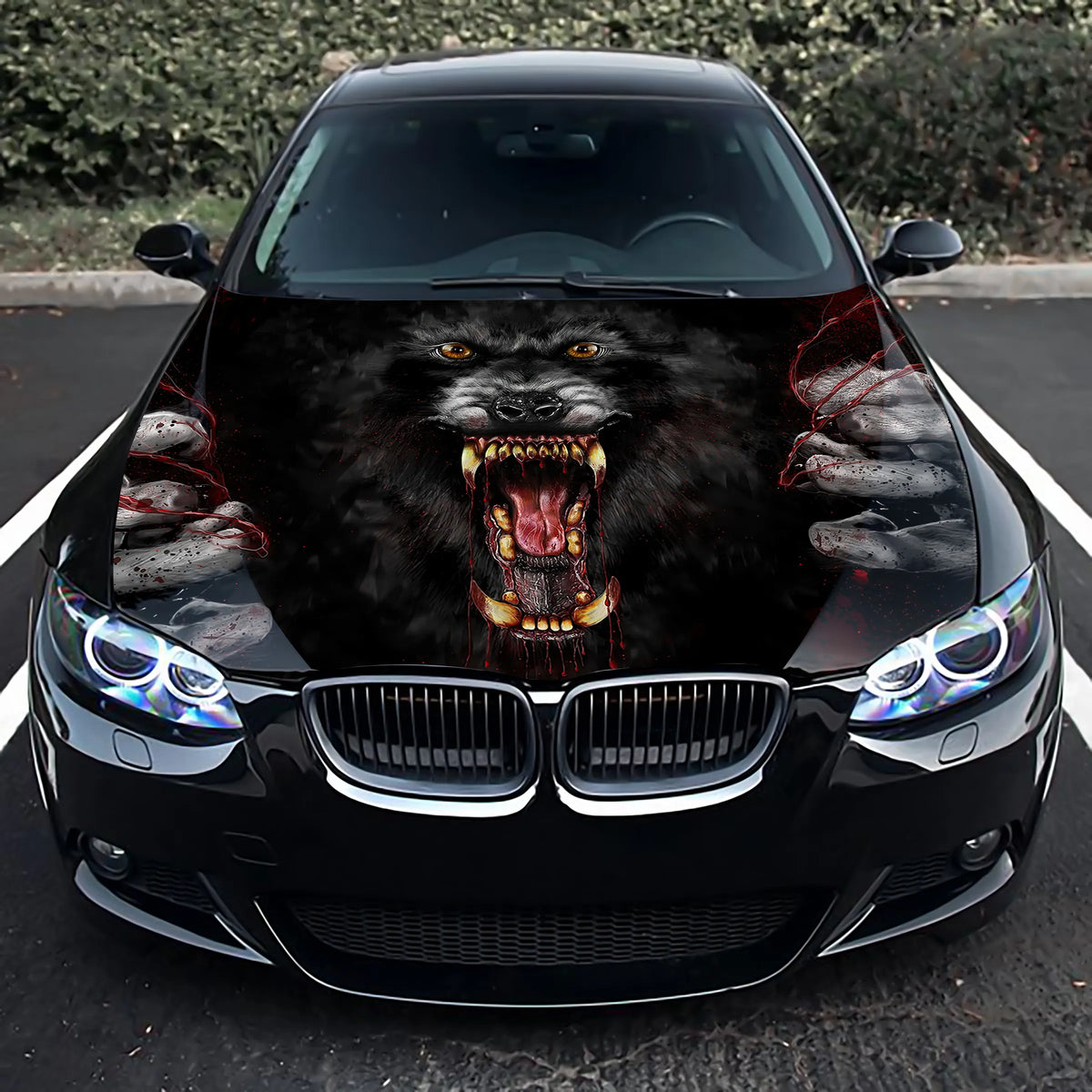 Blood Werewolf Hood Wrap – Custom Vinyl Decal for Cars, Trucks & SUVs