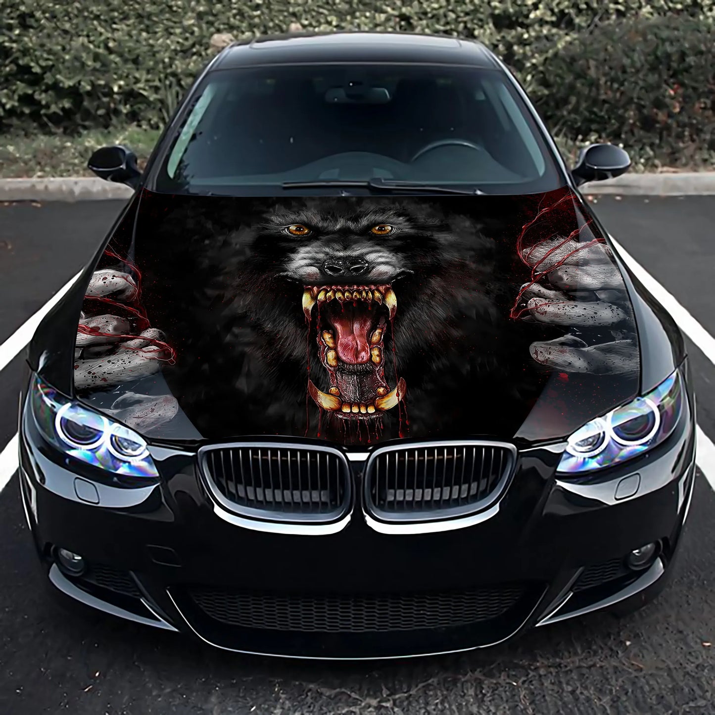 Blood Werewolf Hood Wrap – Custom Vinyl Decal for Cars, Trucks & SUVs