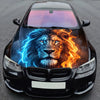 Blue Fire Lion Hood Wrap Graphic – Custom Vinyl Decal for Cars, Trucks & SUVs