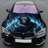 Blue Fire Reaper Hood Wrap Graphic – Custom Vinyl Decal for Cars, Trucks & SUVs