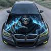 Blue Fire Reaper Hood Wrap Graphic – Custom Vinyl Decal for Cars, Trucks & SUVs