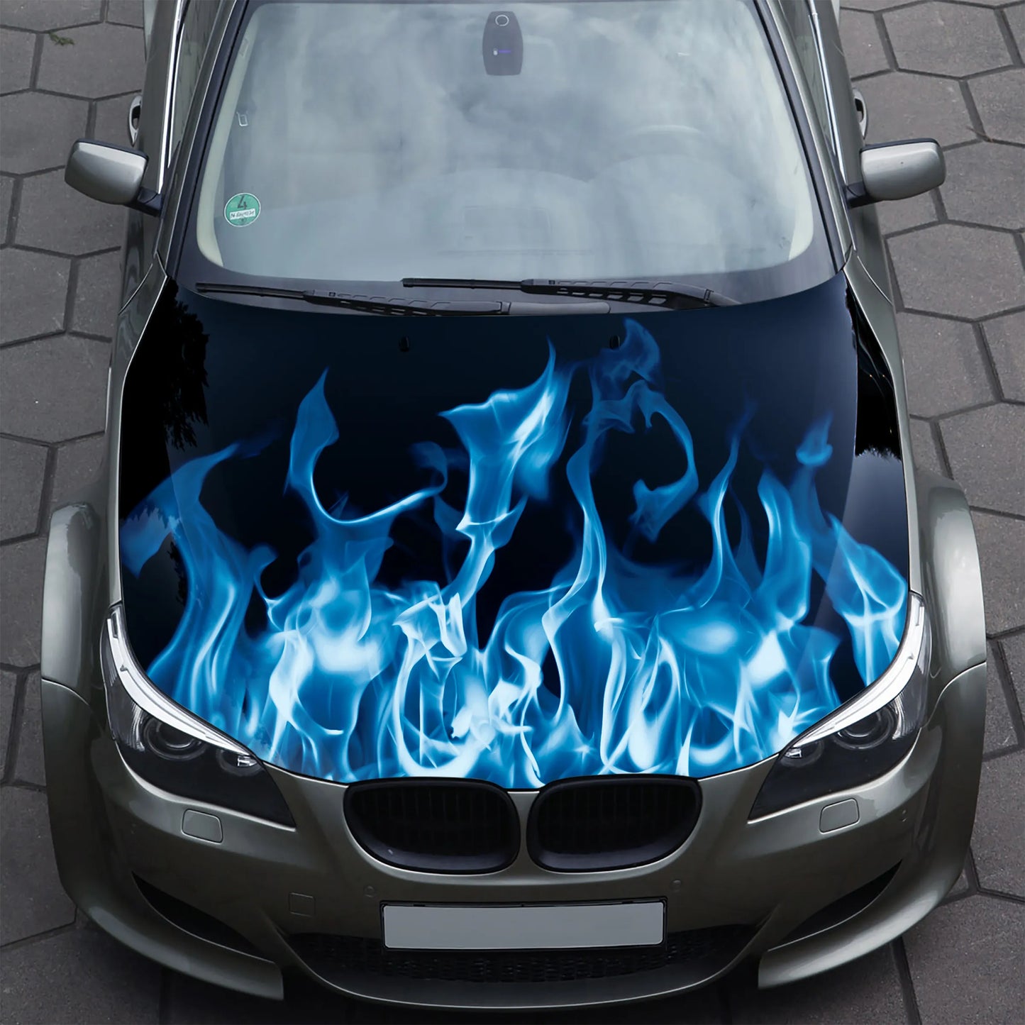 Blue Flame Fire Hood Wrap – Custom Vinyl Decal for Cars, Trucks & SUVs