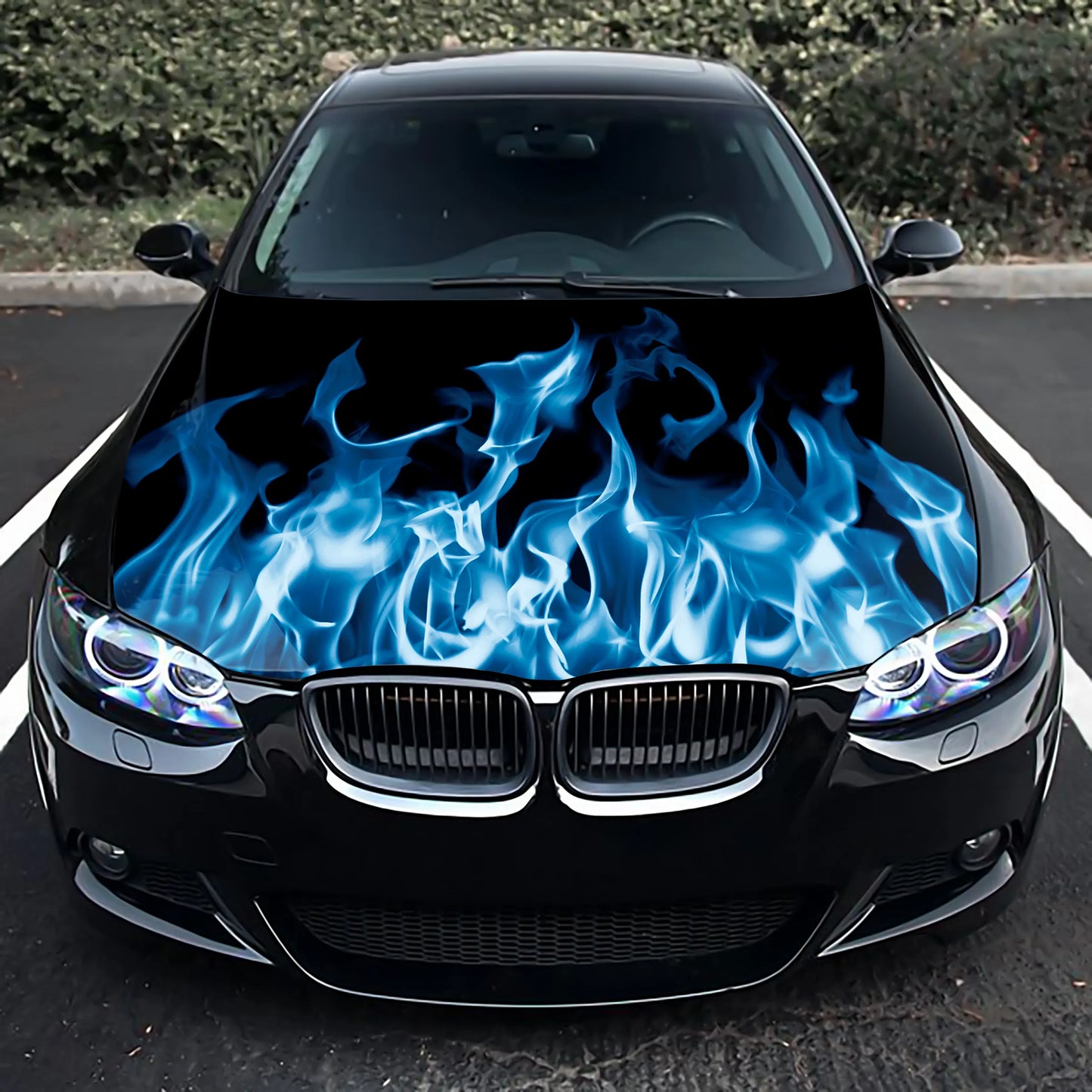 Blue Flame Fire Hood Wrap – Custom Vinyl Decal for Cars, Trucks & SUVs