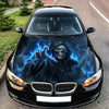 Blue Flame Grim Hood Wrap Graphic – Custom Vinyl Decal for Cars, Trucks & SUVs