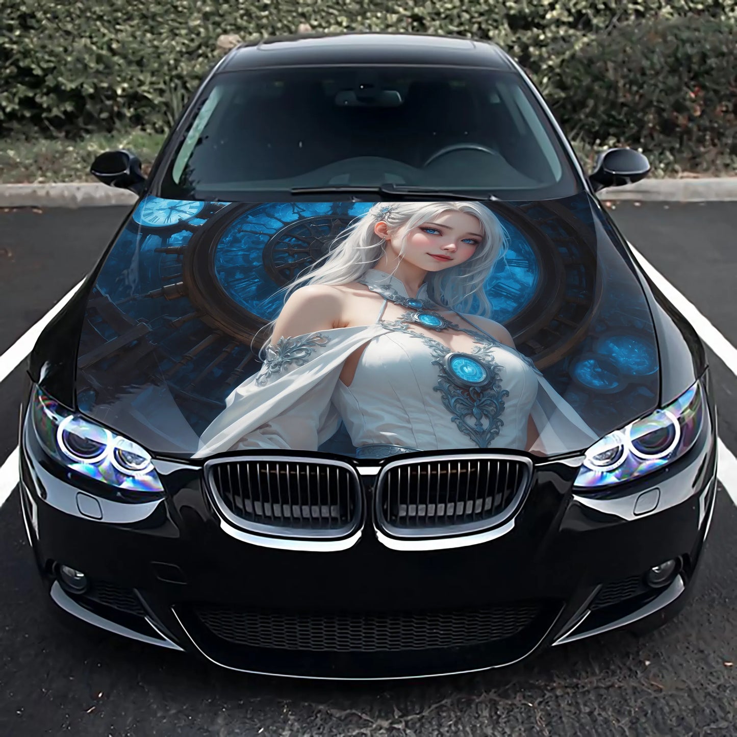 Cute Anime Girl Hood Wrap – Custom Vinyl Decal for Cars, Trucks & SUVs