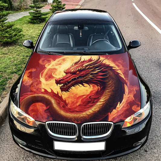 Chinese Dragon Hood Wrap – Custom Vinyl Decal for Cars, Trucks & SUVs, XXL
