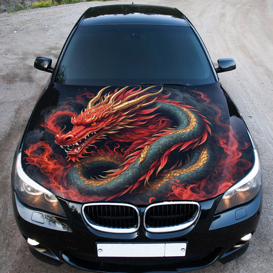 Chinese Dragon Hood Wrap – Custom Vinyl Decal for Cars, Trucks & SUVs, ZZ