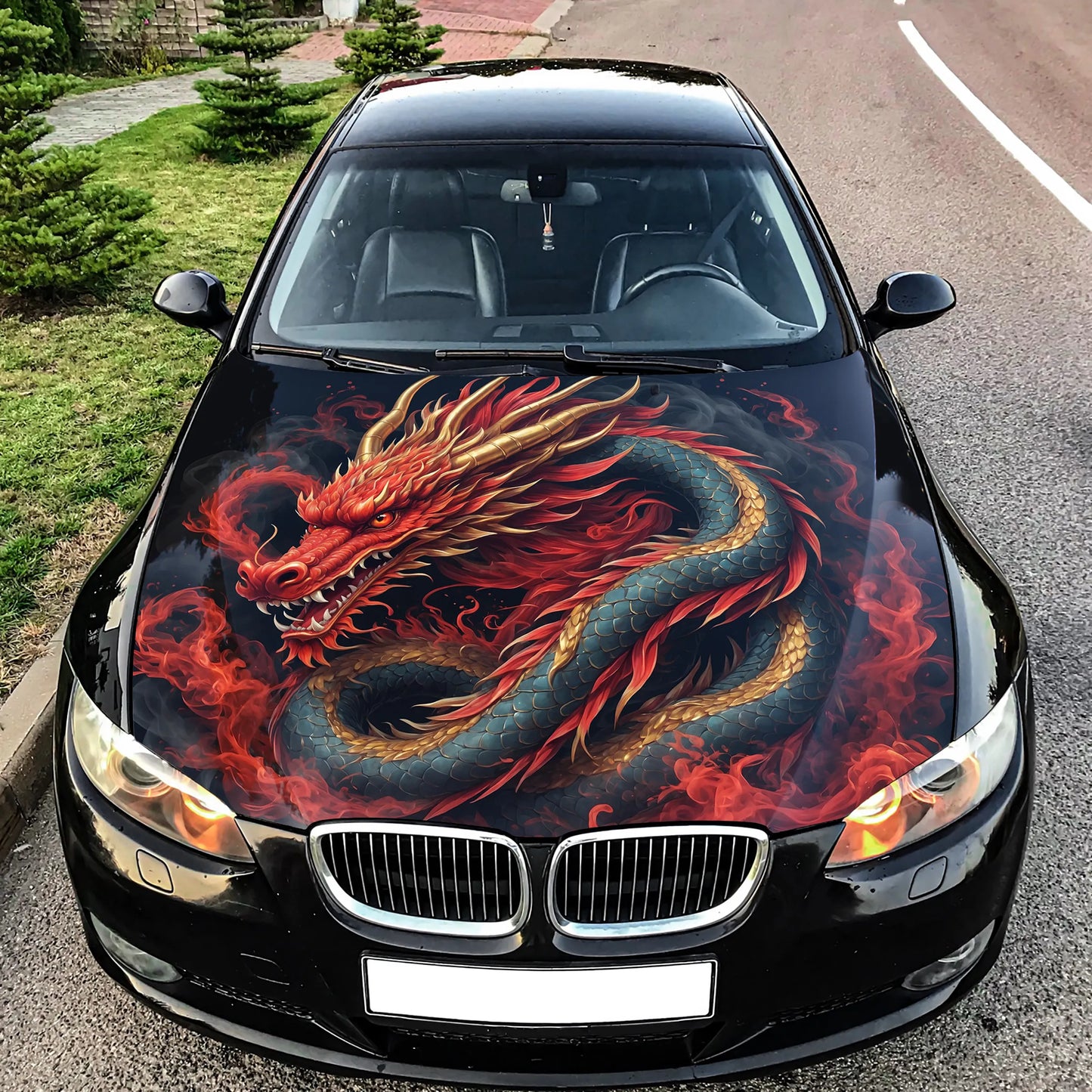 Chinese Dragon Hood Wrap – Custom Vinyl Decal for Cars, Trucks & SUVs, ZZ