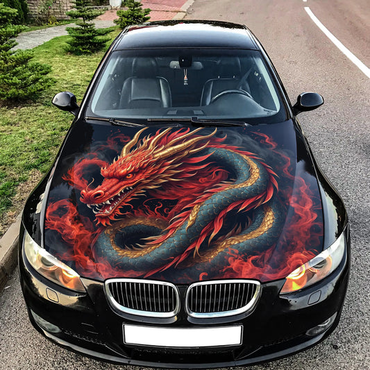 Chinese Dragon Hood Wrap – Custom Vinyl Decal for Cars, Trucks & SUVs, ZZ