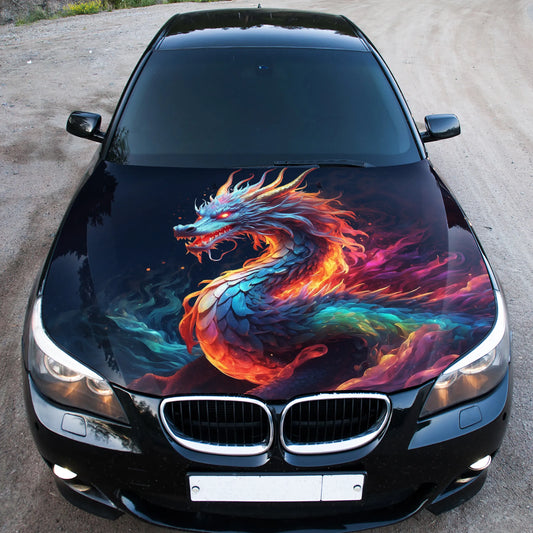 Colorful Dragon Hood Wrap – Custom Vinyl Decal for Cars, Trucks & SUVs