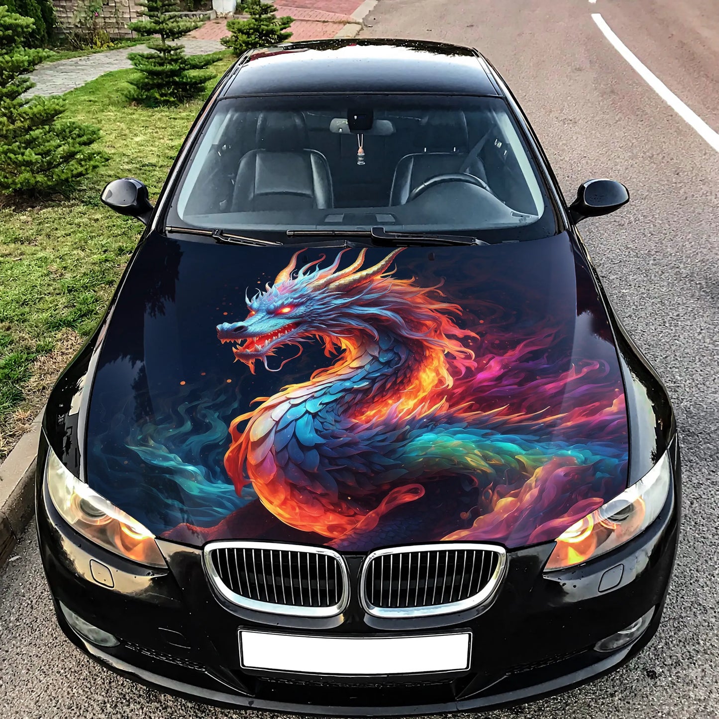 Colorful Dragon Hood Wrap – Custom Vinyl Decal for Cars, Trucks & SUVs