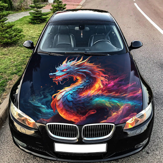 Colorful Dragon Hood Wrap – Custom Vinyl Decal for Cars, Trucks & SUVs