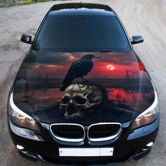 Crow Skull Hood Wrap – Custom Vinyl Decal for Cars, Trucks & SUVs