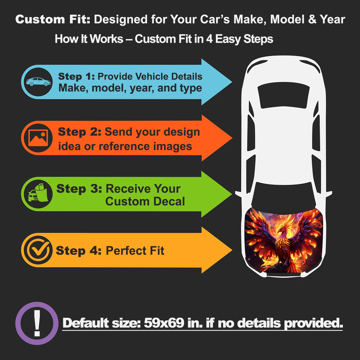 Custom Car hood wrap fit 