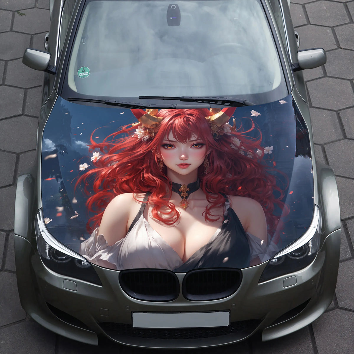 Cute Anime Girl Hood Wrap – Custom Vinyl Decal for Cars, Trucks & SUVs
