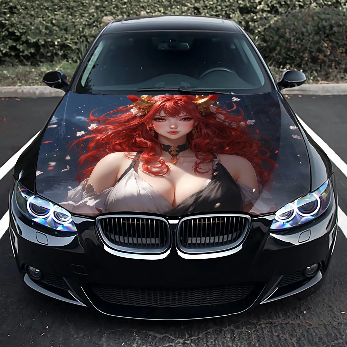 Cute Anime Girl Hood Wrap – Custom Vinyl Decal for Cars, Trucks & SUVs