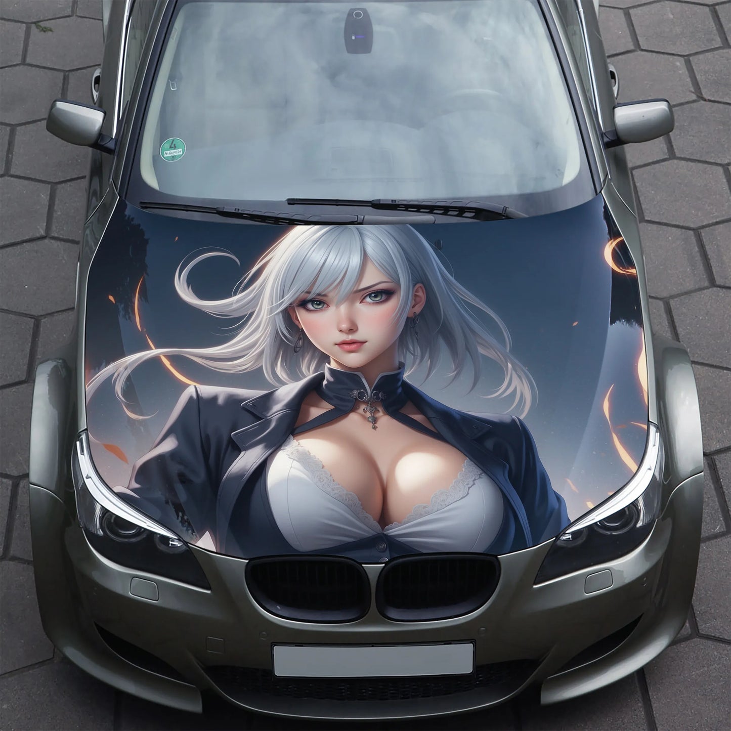Cute Anime Girl Hood Wrap – Custom Vinyl Decal for Cars, Trucks & SUVs