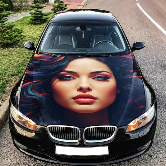 Cute Girl Hood Wrap – Custom Vinyl Decal for Cars, Trucks & SUVs