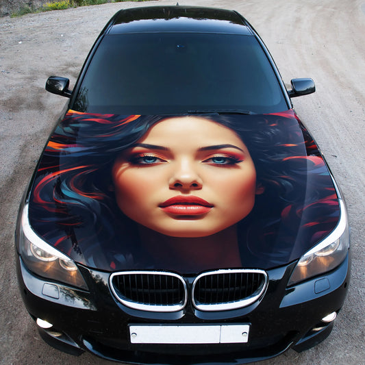 Cute Girl Hood Wrap – Custom Vinyl Decal for Cars, Trucks & SUVs