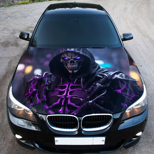 Cyborg Skeleton Hood Wrap – Custom Vinyl Decal for Cars, Trucks & SUVs, Skull