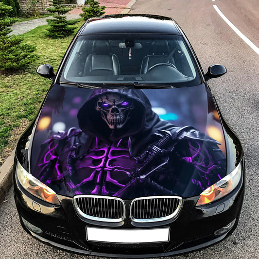 Cyborg Skeleton Hood Wrap – Custom Vinyl Decal for Cars, Trucks & SUVs, Skull