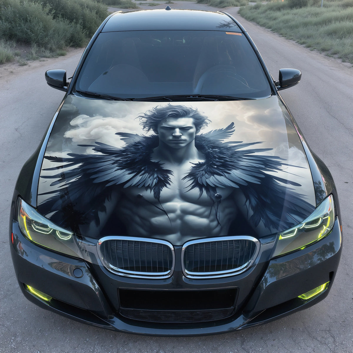 Dark Angel Warrior Hood Wrap – Custom Vinyl Decal for Cars, Trucks & SUVs