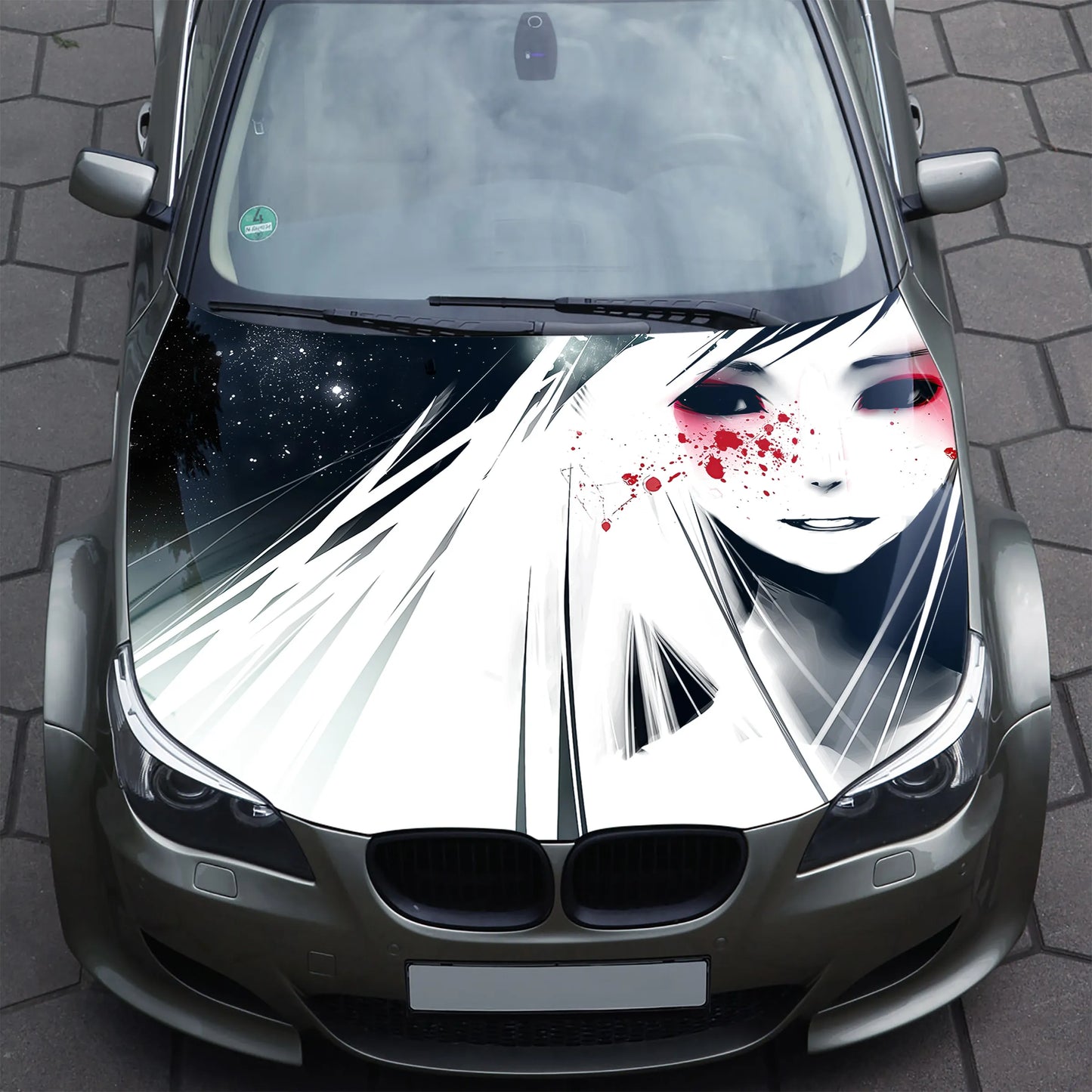 Dark Anime Girl Hood Wrap – Custom Vinyl Decal for Cars, Trucks & SUVs